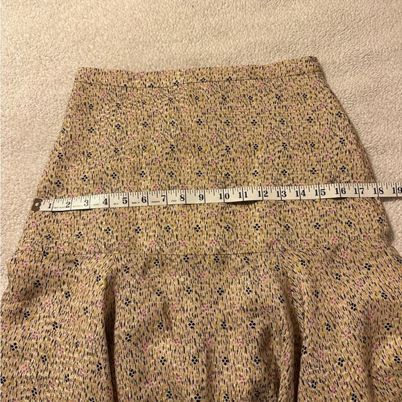 Veronica Beard Natalija Silk Handkerchief Hem Midi Skirt Cream Abstract Print - Picture 8 of 12